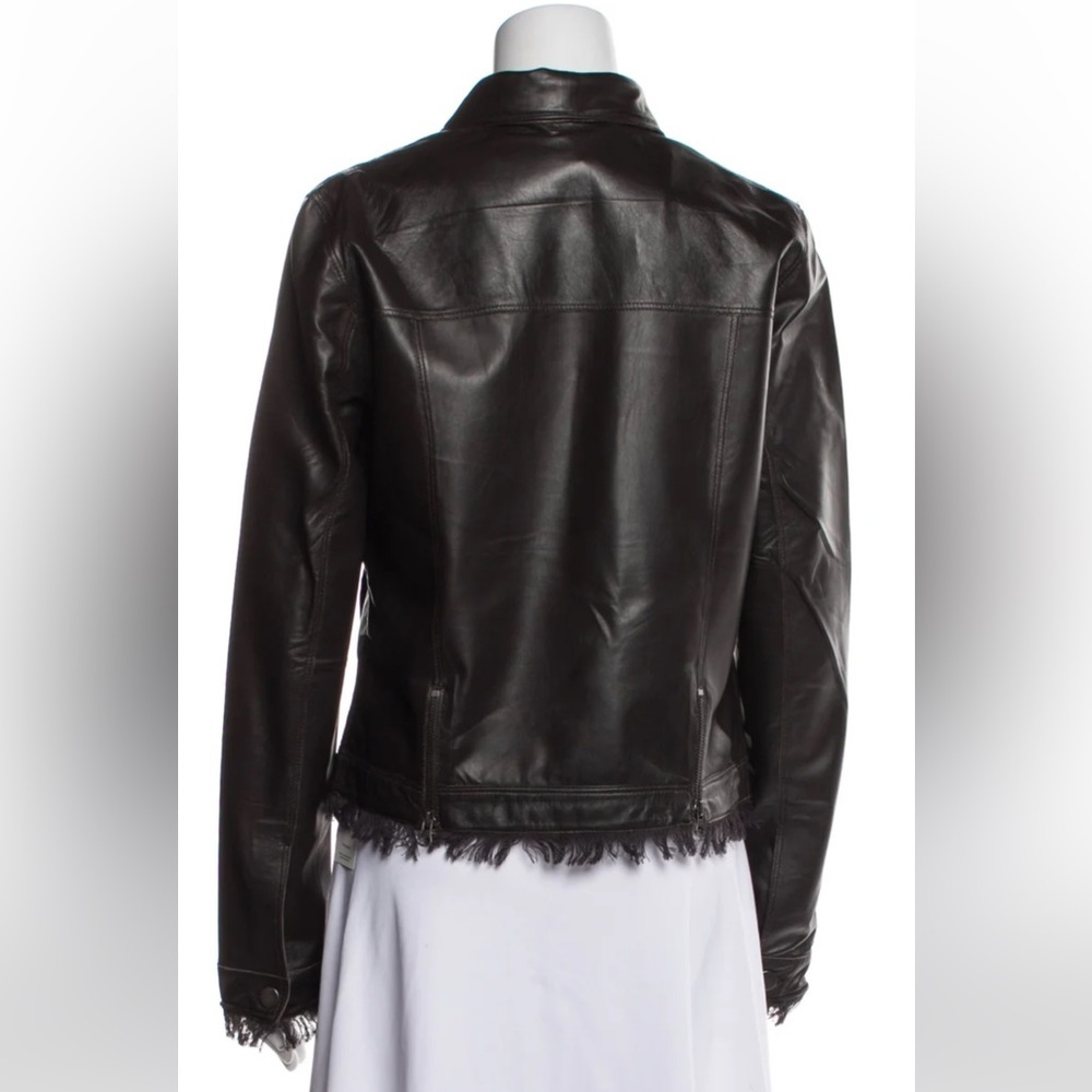 Jakett Alexa Washed Leather Jacket Black Shimmer Size Small - Picture 3 of 16